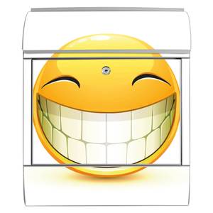 Briefkasten Stahl Smile Grau - Metall - 38 x 46 x 13 cm