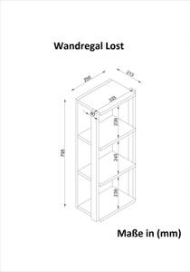 Wandregal Lost mit Metallrahmen Walnuss Braun - Holzwerkstoff - 29 x 79 x 21 cm