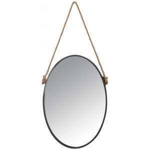 Miroir avec corde Matelot Ovale Métal - 35 x 50 x 3 cm