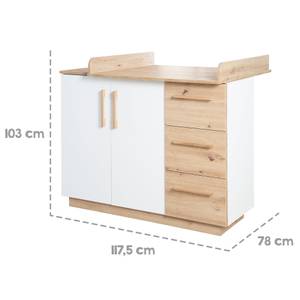 Kinderzimmerset Lion Weiß - Holzwerkstoff - Massivholz