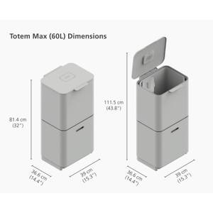 Mülleimer Silber - Metall - Kunststoff - 39 x 82 x 36 cm