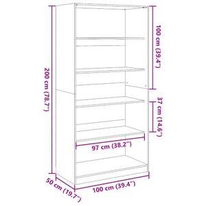 Kleiderschrank 298537-7 Dunkelbraun - Breite: 100 cm