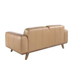 2-Sitzer-Sofa aus sandfarbenem Leder Beige - Echtleder - Textil - 181 x 78 x 95 cm