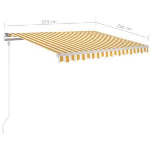 Auvent rétractable 3006542-3 Blanc - Jaune - 250 x 1 x 350 cm