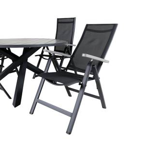 Gartenmöbel-Set Parma (5-teilig) Schwarz - Metall - 140 x 73 x 140 cm