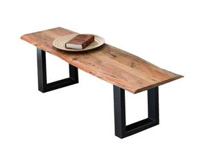 TABLES & CO Bank 150 cm Schwarz - Braun - Metall - Massivholz - Holzart/Dekor - 150 x 46 x 40 cm