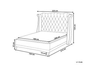 Doppelbett AYETTE Grau - Breite: 225 cm