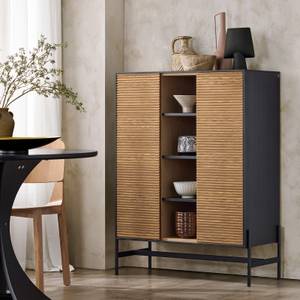 Sideboard HFSB04-SCH Schwarz - Holzwerkstoff - Metall - 92 x 119 x 40 cm