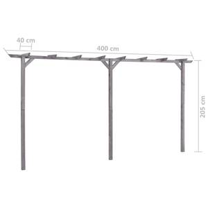 Pergola Gris - Bois massif - Bois/Imitation - 40 x 200 x 400 cm