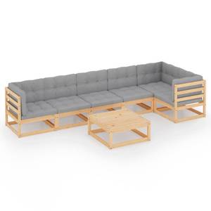 Garten-Lounge-Set (7-teilig) 3009932-2 Grau - Holz