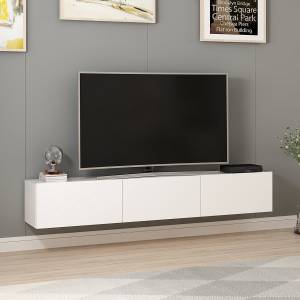 Meuble TV Rigel Blanc - Bois manufacturé - 32 x 30 x 180 cm