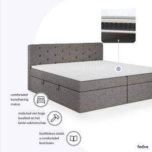 Boxspringbett Pekin Grau - Breite: 162 cm