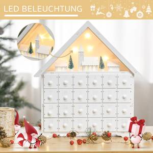 Adventskalender 830-416 Weiß - Holzwerkstoff - 9 x 42 x 39 cm