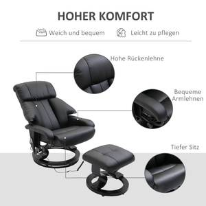 Massagesessel mit Fußhocker 700-140BK Braun - Textil - 80 x 102 x 76 cm