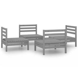 Garten-Lounge-Set Grau - Massivholz - Holzart/Dekor - 64 x 63 x 64 cm