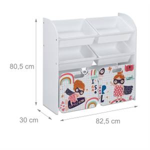 Meuble à jouets thème "petite héroïne" Rose foncé - Mauve - Blanc - Bois manufacturé - Matière plastique - 83 x 81 x 30 cm