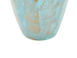 Vase décoratif DIKAJA Bleu - Doré - Turquoise - Céramique - 25 x 45 x 9 cm