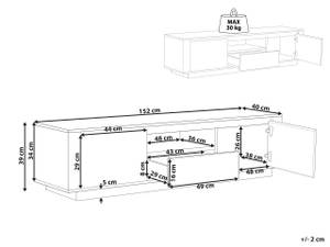 TV-Möbel BILLINGS Schwarz - Braun - Holzwerkstoff - 152 x 39 x 40 cm