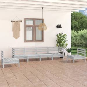 Salon de jardin Blanc - Bois massif - Bois/Imitation - 64 x 63 x 64 cm