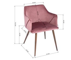 Esszimmerstühle ALDRIDGE RE (2er-Set) Pink - Metall - Textil - 53 x 75 x 54 cm