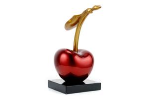 Skulptur The Cherry On Top Rot - Kunststein - Kunststoff - 23 x 21 x 11 cm
