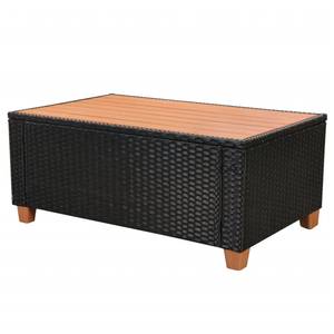 Gartenmöbel-Set Schwarz - Metall - Polyrattan - 60 x 39 x 95 cm