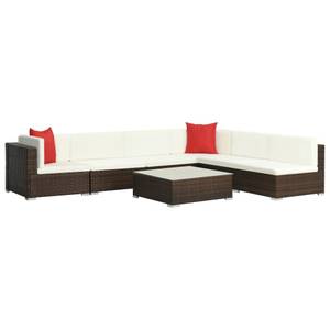 Garten-Lounge-Set (7-teilig) Braun - Kunststoff - Polyrattan - 74 x 26 x 74 cm