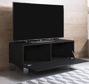 TV-Schrank Luke H1 mit Alu-füße Schwarz - Höhe: 42 cm