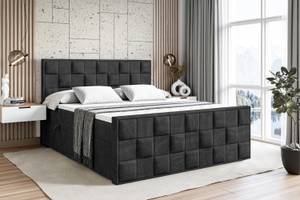 Boxspringbett ZAFIRA Schwarz - Breite: 200 cm - H4