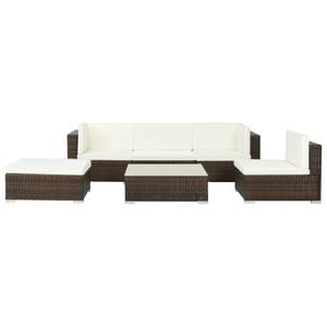 Garten-Sofagarnitur Braun - Metall - Polyrattan - 74 x 26 x 74 cm