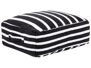 Coussin de sol SETTAT Noir - Blanc - Fibres naturelles - 50 x 20 x 50 cm