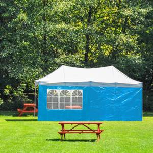 Pavillon Seitenwand 2er Set hellblau Blau - Weiß - Kunststoff - 300 x 200 x 1 cm