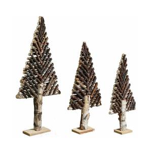 Sapin décoratif en bouleau motif chevron Bois massif - 32 x 75 x 11 cm