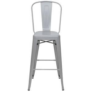 Tabouret de bar A73 métal (lot de 4) Gris