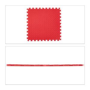 24 x Bodenmatte mit Randstück Rot - Kunststoff - 61 x 1 x 61 cm