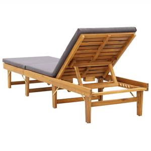 Chaise longue Noir - Bois massif - Bois/Imitation - 61 x 86 x 200 cm