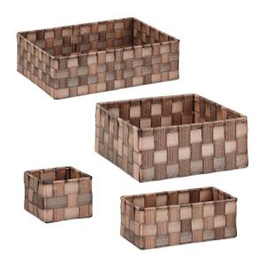 Lot de 8 paniers de rangement tressés Marron