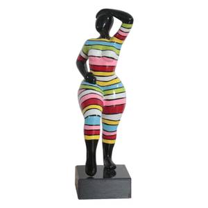 Statue femme multicolores H35 cm Porcelaine - 13 x 35 x 12 cm