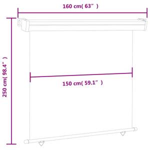 Balkon-Seitenmarkise 3001573 Rot - 165 x 150 cm