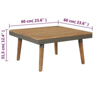 Garten-Sofagarnitur Braun - Massivholz - Holzart/Dekor - 200 x 65 x 200 cm