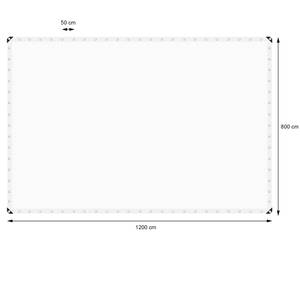 Bâche à ?illets 8x12 m 260g/m² Blanc Blanc