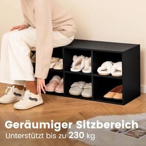 Schuhbank VL32470PWDE Schwarz - Holzwerkstoff - 30 x 41 x 102 cm