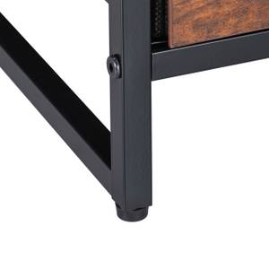 Table de nuit style industriel 2 tiroirs Noir - Marron - Bois manufacturé - Métal - 45 x 70 x 40 cm