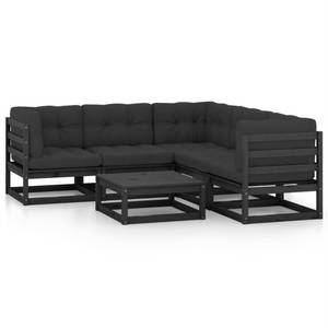 Garten-Lounge-Set (6-teilig) 3009818-2 Anthrazit - Schwarz