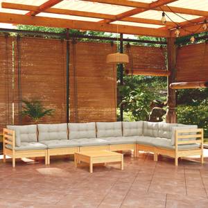 Garten-Lounge-Set Weiß - Massivholz - 64 x 29 x 64 cm