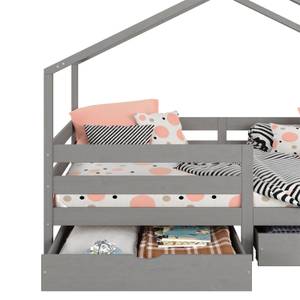 Lit cabane ENA 90x200 cm Gris