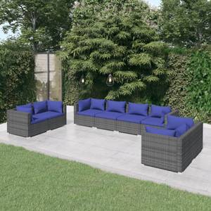 Salon de jardin (lot de 8) 3013635-17 Bleu - Bleu foncé - Gris