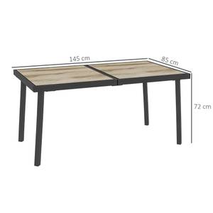 Garten Esstisch 84G-265V00GY Grau - Metall - 85 x 72 x 145 cm