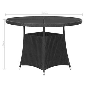 Garten-Essgruppe (5-teilig) 3009978-1 Schwarz - Metall - Polyrattan - 110 x 74 x 110 cm