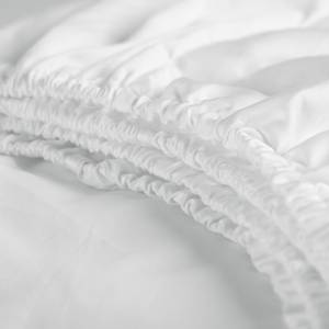 Spannbettlaken Split-Topper - 160x200cm Weiß - Textil - 160 x 4 x 200 cm